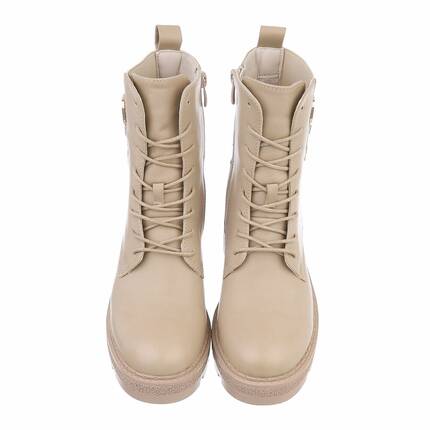 Damen Schnrstiefeletten - beige