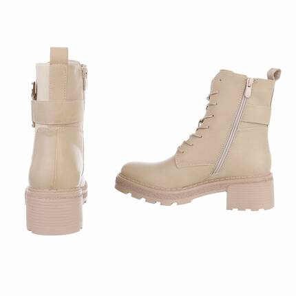 Damen Schnrstiefeletten - beige