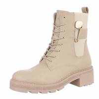 Damen Schnrstiefeletten - beige