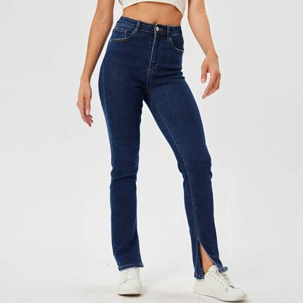 Damen High Waist Jeans von Laulia - DK.blue