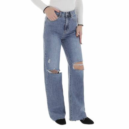 Damen High Waist Jeans von Laulia - blue