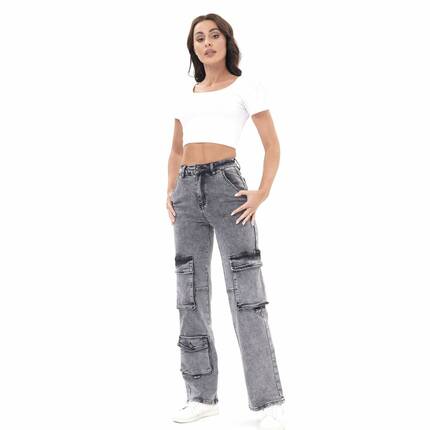 Damen High Waist Jeans von Laulia - grey