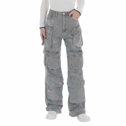 Damen High Waist Jeans von Laulia Gr. M/38 - grey