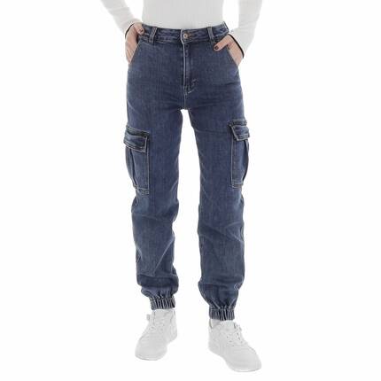 Damen High Waist Jeans von Laulia Gr. L/40 - blue