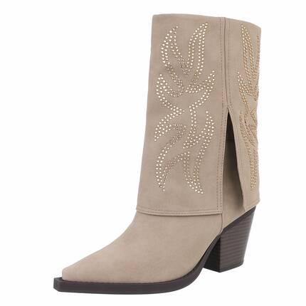 Damen Western- & Bikerboots - beige