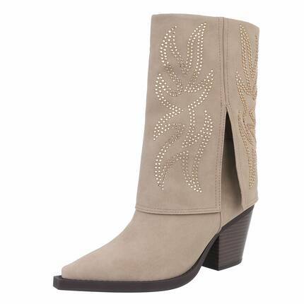 Damen Western- & Bikerboots - beige - 12 Paar