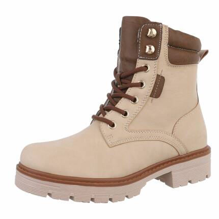 Damen Schnürstiefeletten - beige