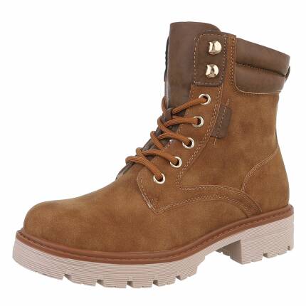 Damen Schnürstiefeletten - camel Gr. 36