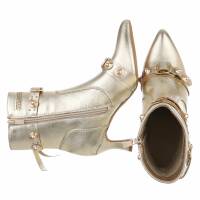 Damen High-Heel Stiefeletten - gold