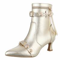 Damen High-Heel Stiefeletten - gold