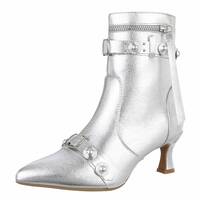 Damen High-Heel Stiefeletten - silver