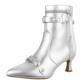 Damen High-Heel Stiefeletten - silver Gr. 38