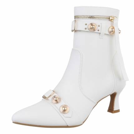 Damen High-Heel Stiefeletten - white Gr. 37