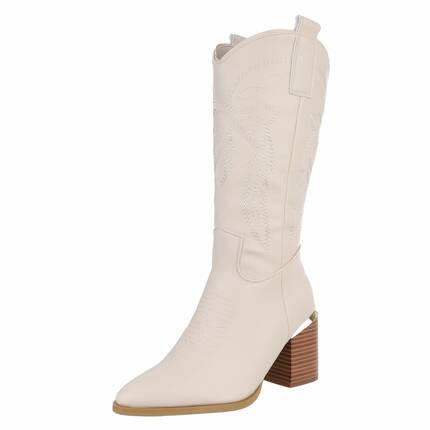 Damen High-Heel Stiefel - beige - 12 Paar