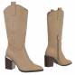 Damen High-Heel Stiefel - khaki