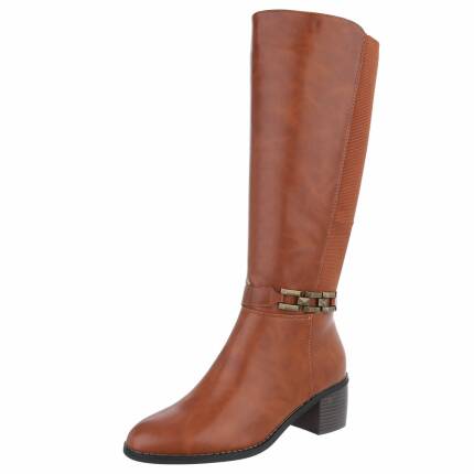 Damen High-Heel Stiefel - camel