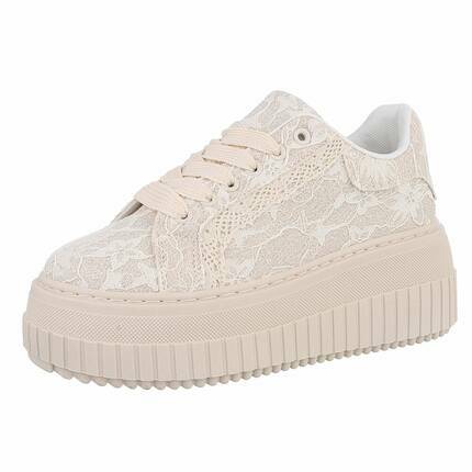 Damen Low-Sneakers - beige - 12 Paar