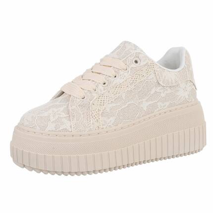 Damen Low-Sneakers - beige Gr. 37