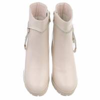 Damen High-Heel Stiefeletten - beige