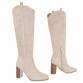 Damen High-Heel Stiefel - beige