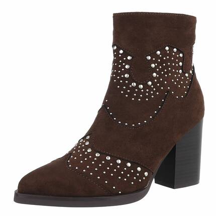 Damen High-Heel Stiefeletten - brown - 12 Paar