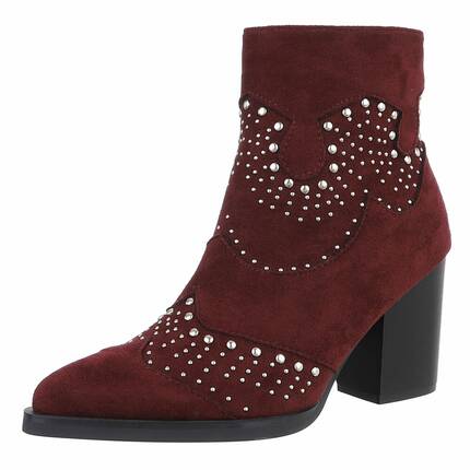 Damen High-Heel Stiefeletten - wine - 12 Paar