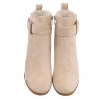 Damen High-Heel Stiefeletten - beige