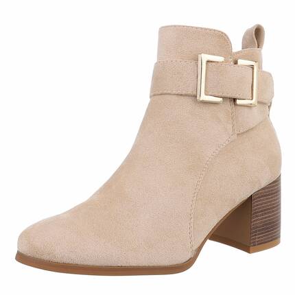 Damen High-Heel Stiefeletten - beige - 12 Paar