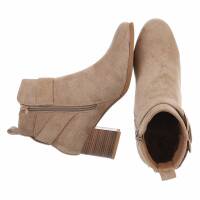 Damen High-Heel Stiefeletten - khaki