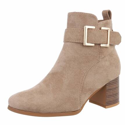 Damen High-Heel Stiefeletten - khaki - 12 Paar