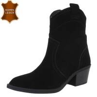 Damen Echtleder Western- & Bikerboots - black