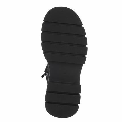 Damen Echtleder Schnrstiefeletten - black