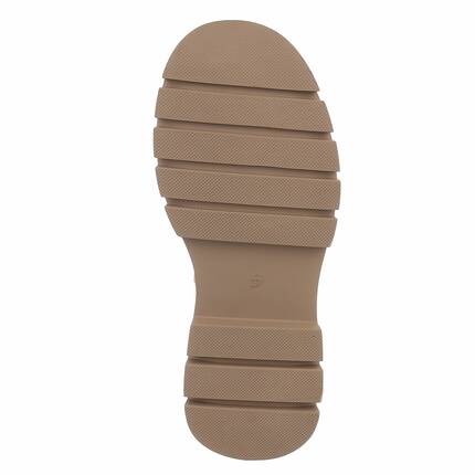 Damen Echtleder Schnrstiefeletten - taupe