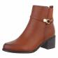 Damen High-Heel Stiefeletten - camel - 12 Paar