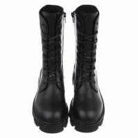 Damen Echtleder Schnürstiefeletten - black