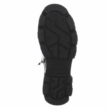 Damen Echtleder Schnrstiefeletten - black