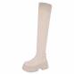 Damen Overknee-Stiefel - beige