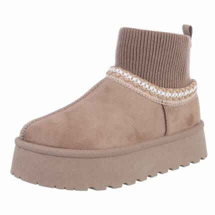 Damen Winterstiefeletten - khaki Gr. 38