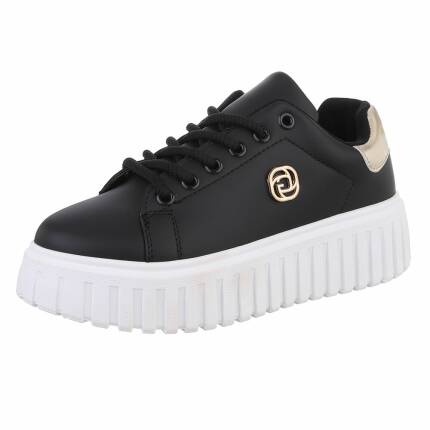 Damen Low-Sneakers - blkgold - 12 Paar