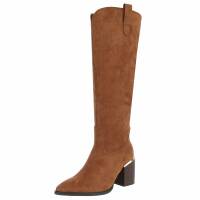 Damen High-Heel Stiefel - camel