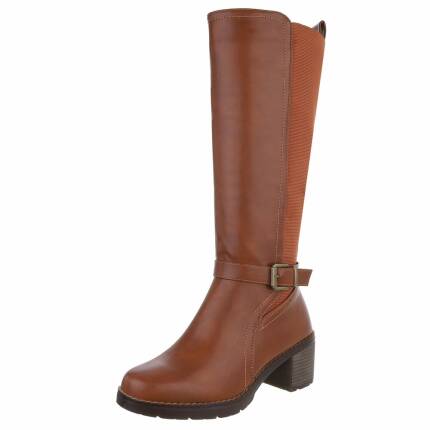 Damen High-Heel Stiefel - camel