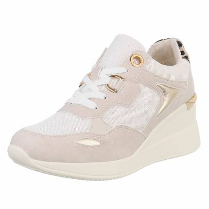 Damen Keilabsatz-Sneakers - beige