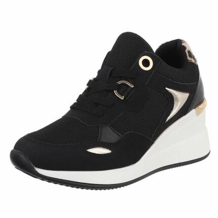 Damen Keilabsatz-Sneakers - black Gr. 39