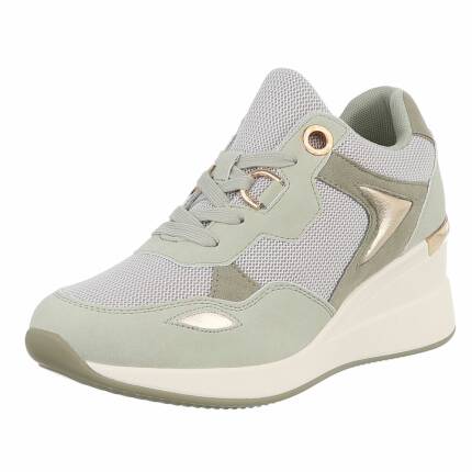 Damen Keilabsatz-Sneakers - green Gr. 37