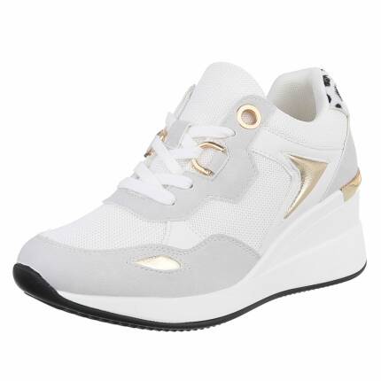 Damen Keilabsatz-Sneakers - white Gr. 37