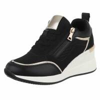 Damen Keilabsatz-Sneakers - black