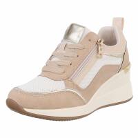 Damen Keilabsatz-Sneakers - camel