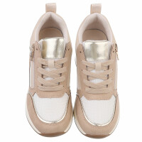 Damen Keilabsatz-Sneakers - camel