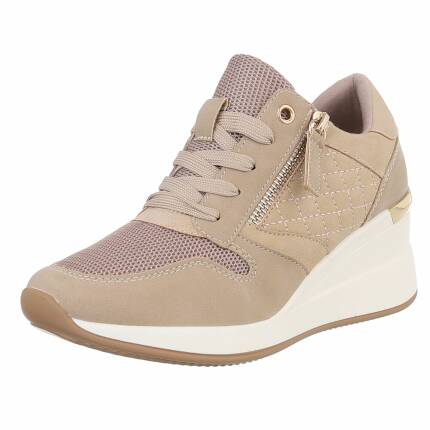 Damen Keilabsatz-Sneakers - beige