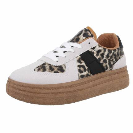 Damen Low-Sneakers - greyleopard